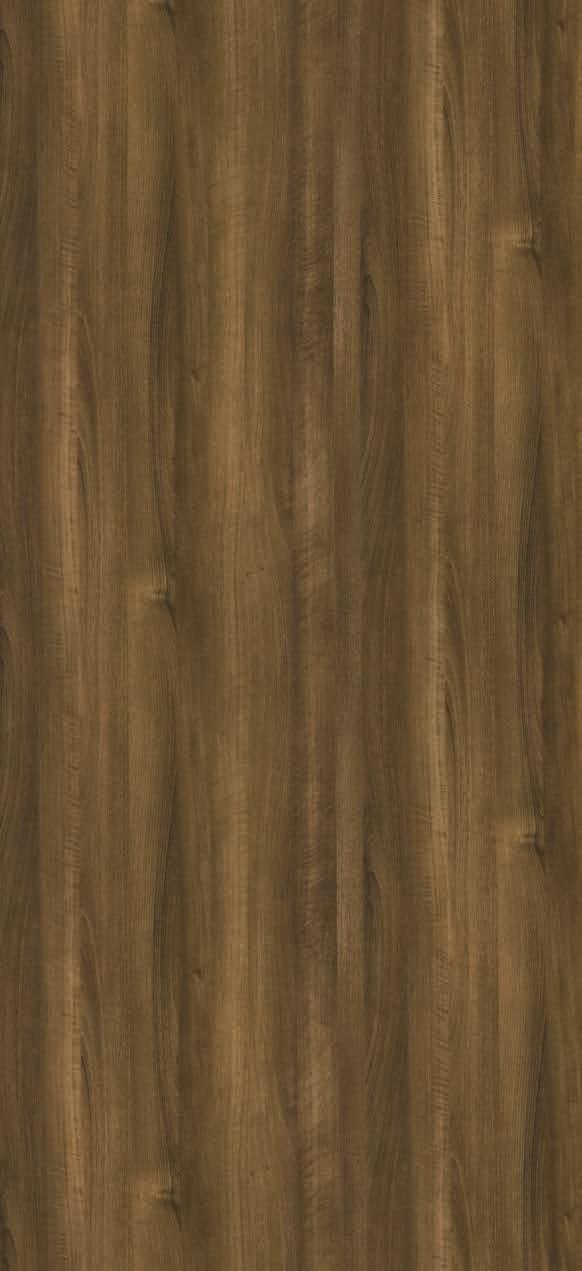 Brown wood grain laminate with textured finish and vertical wood pattern, showing natural wood appearance and subtle grain