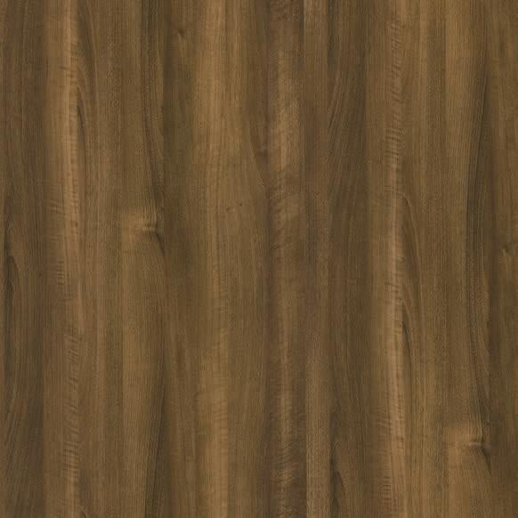 Brown wood laminate with textured finish and wood grain pattern, showing vertical lines and natural wood appearance.