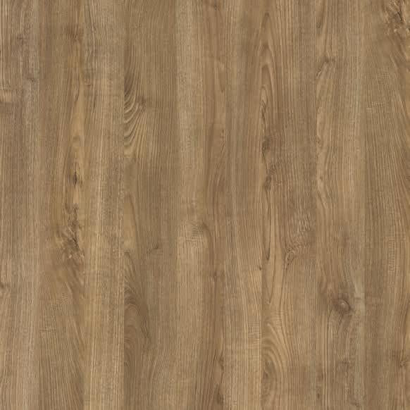 Brown wood grain laminate with textured finish and visible wood pattern and grain details