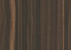 Brown wood grain laminate with suede finish, showing vertical wood texture and dark brown tones.