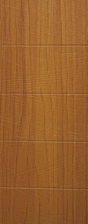 Brown wood grain laminate with textured finish and visible wood pattern and vertical lines in a grid layout
