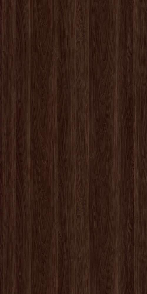 Brown wood laminate with suede finish and wood grain pattern, showing vertical planks with dark brown texture and subtle