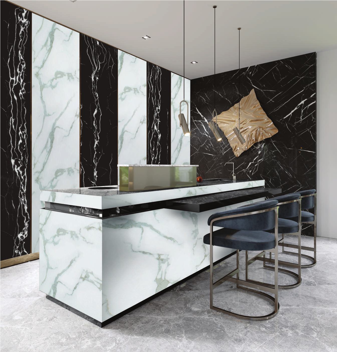 Belgia Marble & Stone Laminate 8x4 ft Glossy 1.25 mm - 2905 Statuario