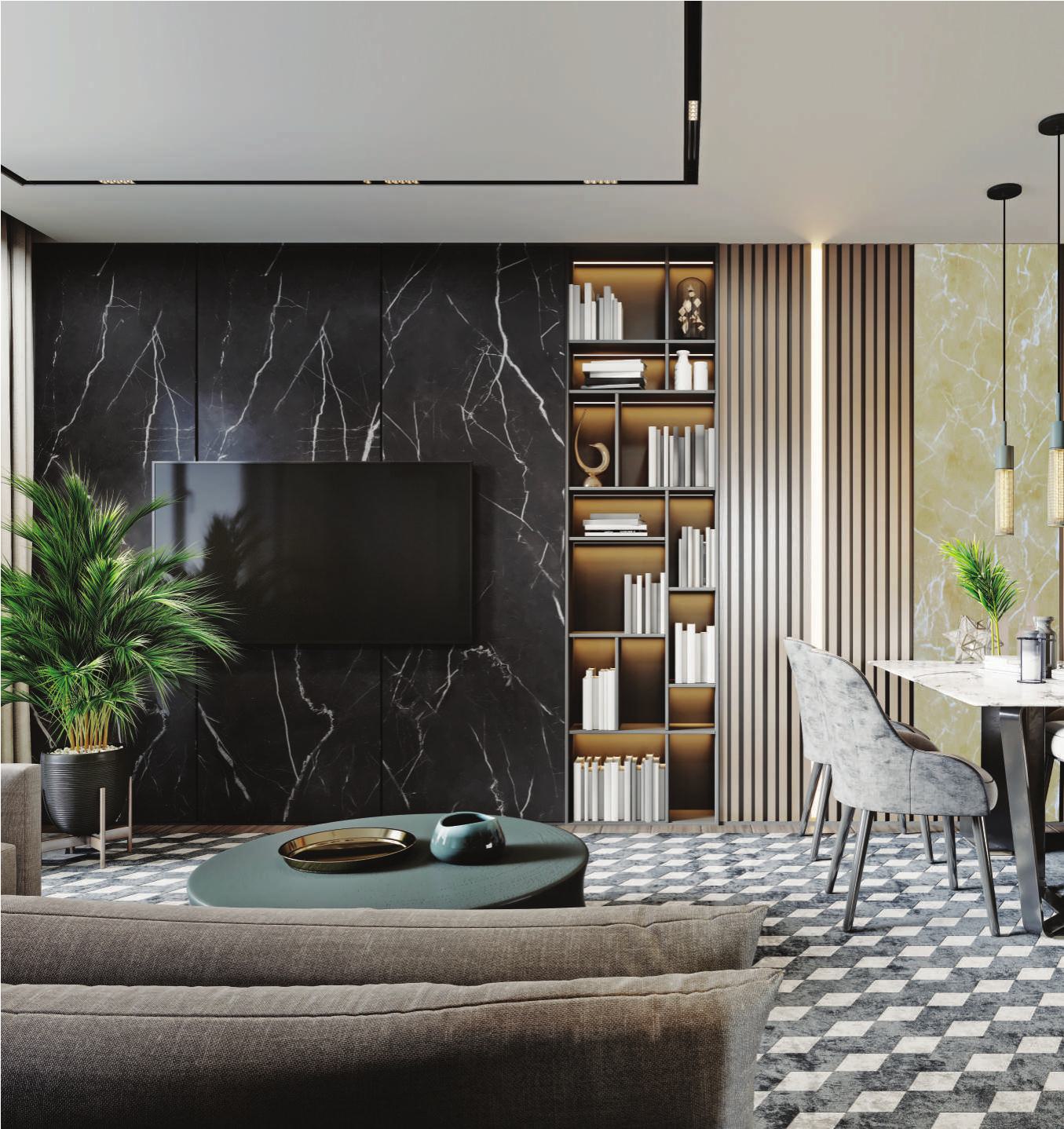 Fire Marble & Stone Laminate 8x4 ft Glossy 1.25 mm - 2925 Black