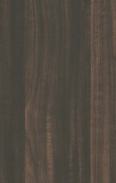 Brown wood grain laminate with textured finish, visible wood pattern and grain details, laminate flooring sample.