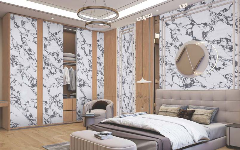 Marble & Stone Laminate 8x4 ft High Gloss 1.5 mm - 3011 Capri