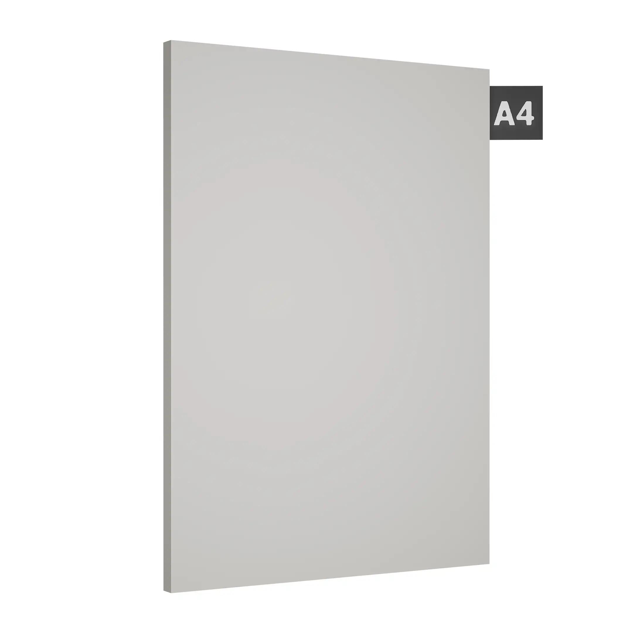 Off white plain laminate sheet with texture finish and visible edge, displaying a smooth and even surface.