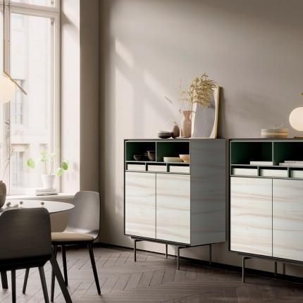 Elite Series Netted Gloss White Walnut Designer Laminate 8x4 ft Glossy 1 mm - 3025 NG