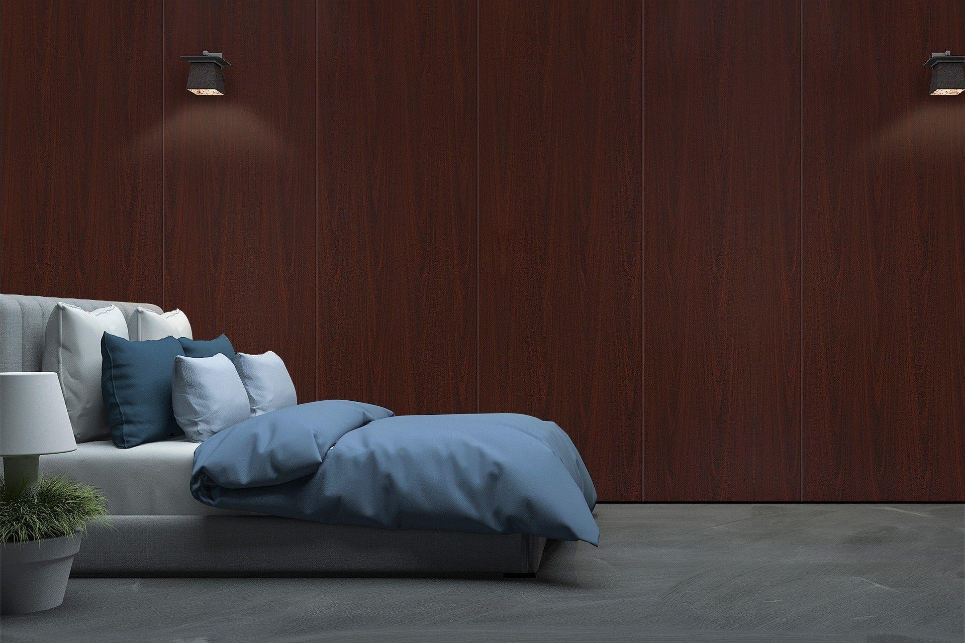 Newmika Classic Mahogany 8x4 ft Suede wood laminates Brown 3036_SUD