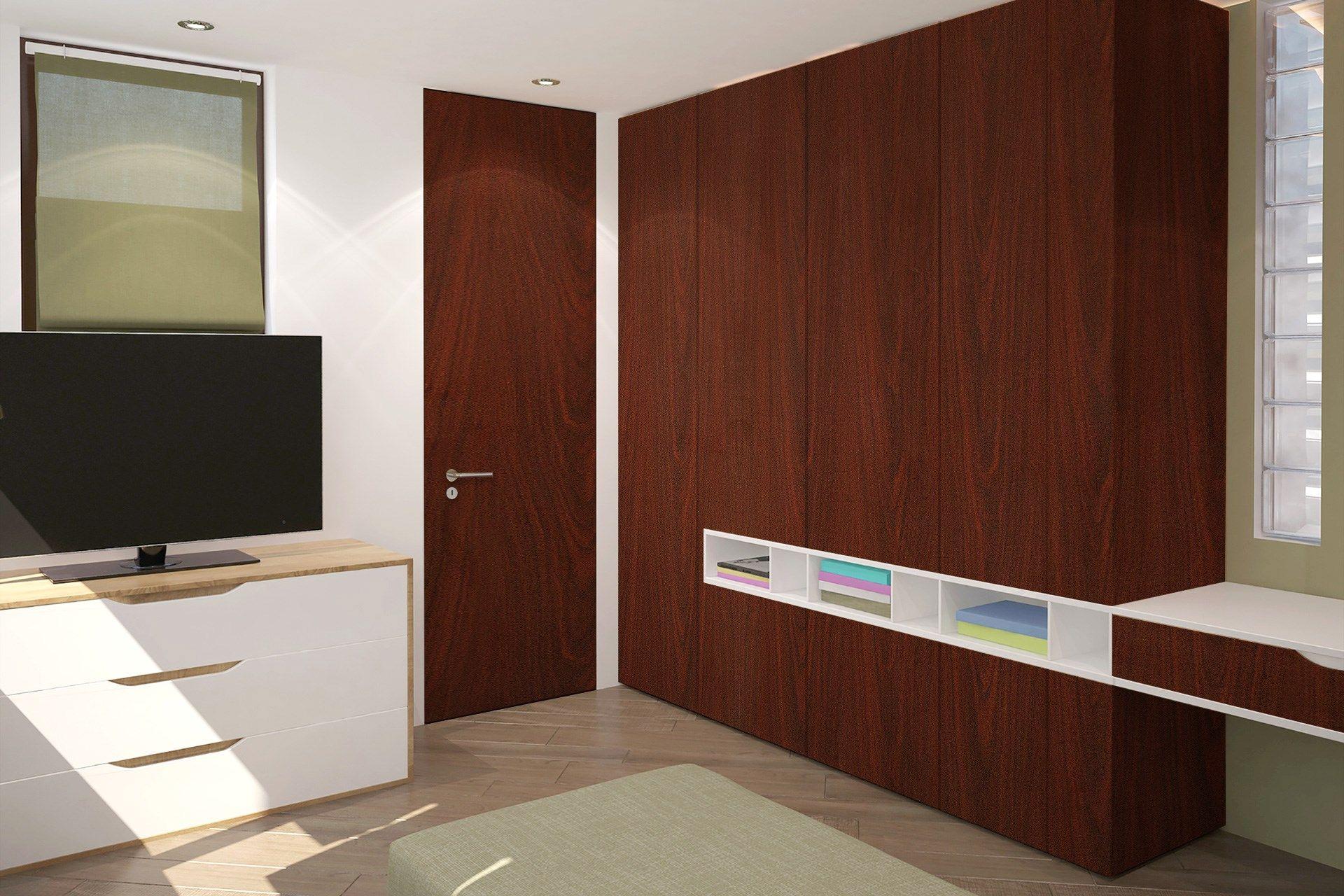 Newmika Classic Mahogany 8x4 ft Suede wood laminates Brown 3036_SUD