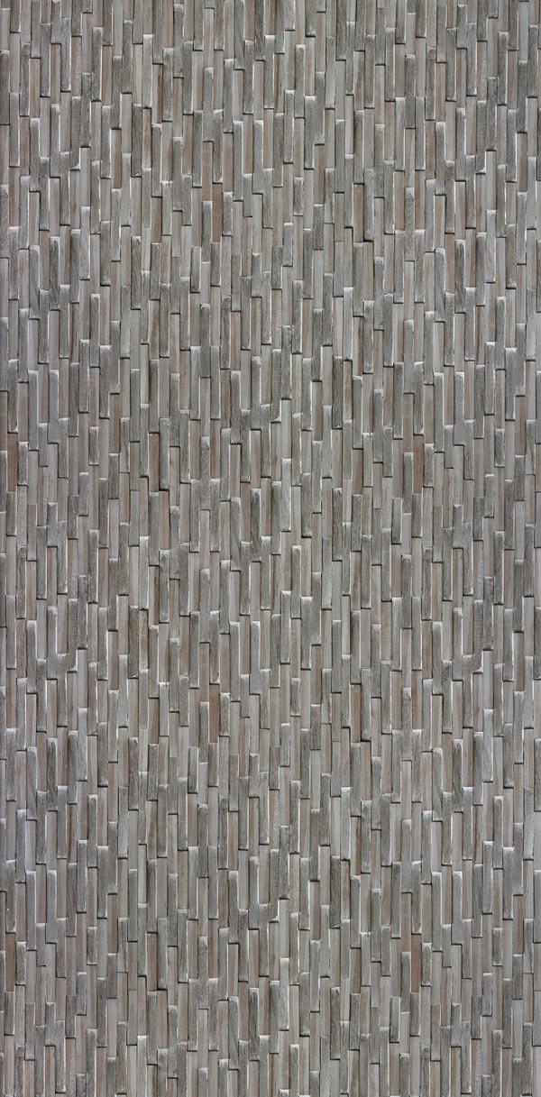 Brown wood grain laminate with suede finish and 3D texture, featuring vertical wood strips pattern and embossed details.