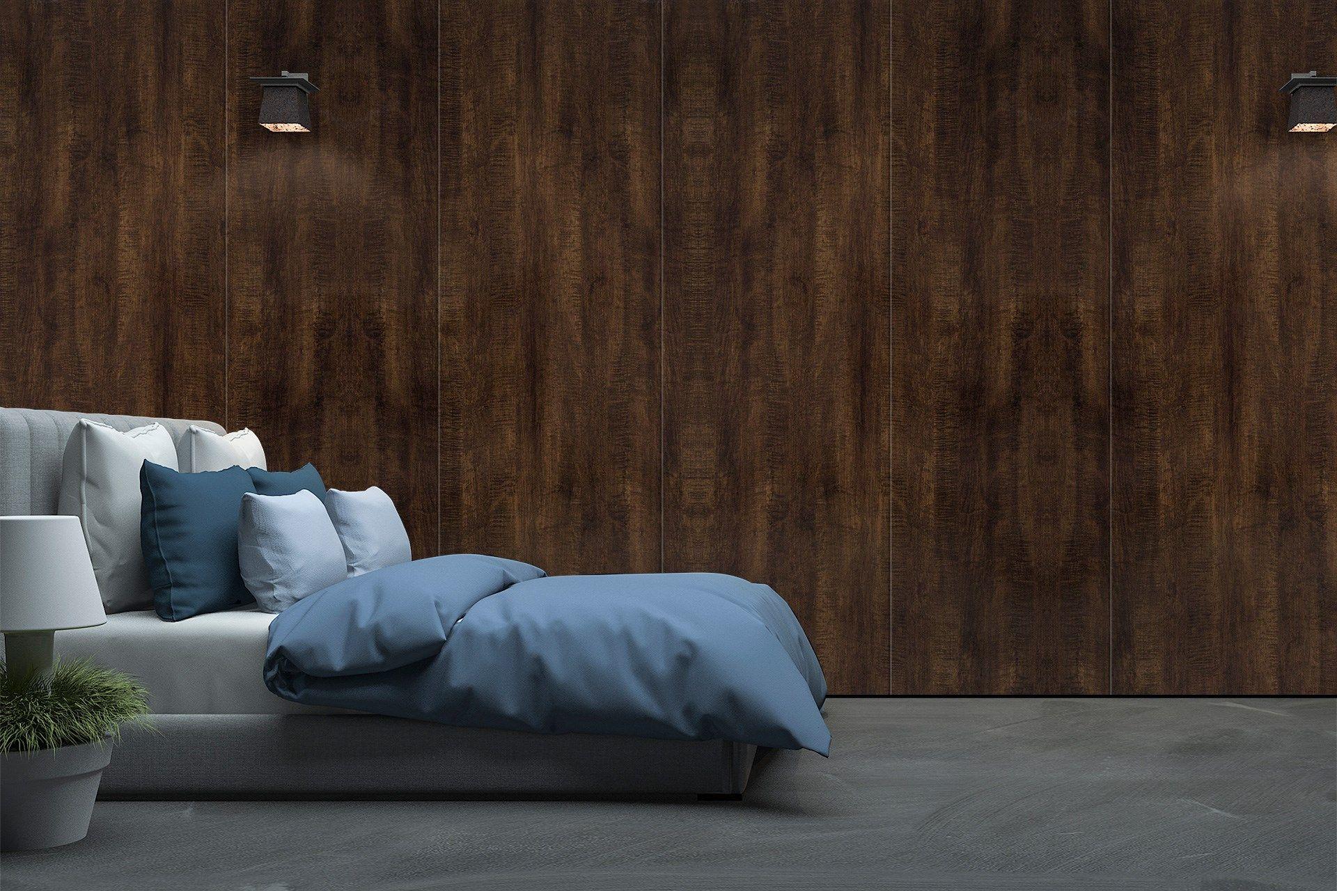 Dark Figd. Wood Laminate 8x4 ft High Gloss 1 mm - 3069 NGL