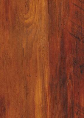 Brown wood laminate with textured finish and visible wood grain pattern, showcasing natural variations in tone and texture.