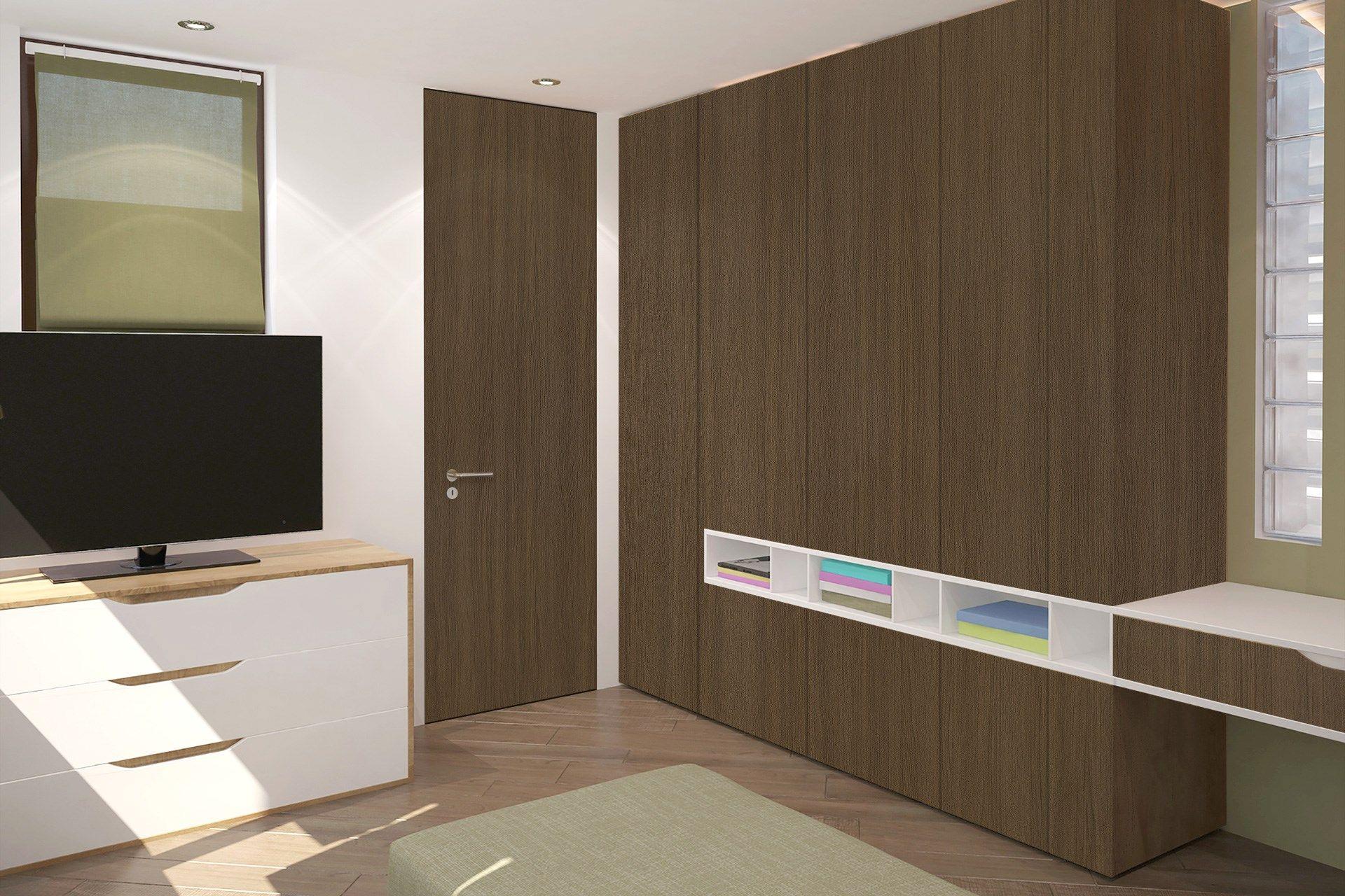 Newmika Copper Tone 8x4 ft Suede wood laminates Brown 3095_SUD