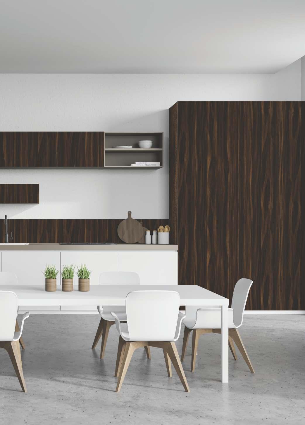 Diamond Cut Square Dark Walnut Wood Designer Laminate 8x4 ft Texture 0.8 mm - 3102 DCS