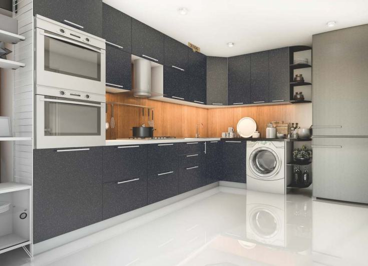 Grey Sparkle Marble & Stone Laminate 8x4 ft High Gloss 1.5 mm - 3106 Dark