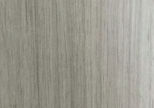Grey wood grain laminate with suede finish and textured vertical wood pattern