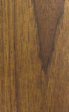 Brown wood grain laminate with textured finish and visible wood pattern and darker streaks and knots.