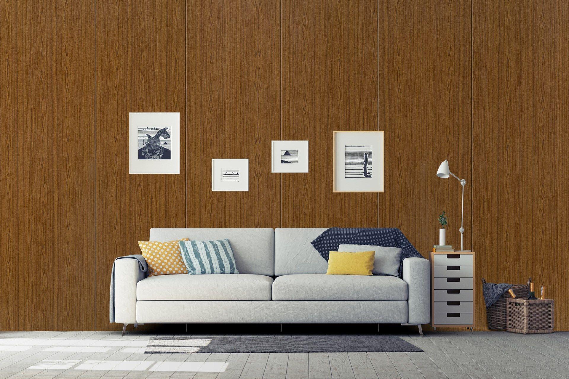 Newmika Nayana Teak 8x4 ft Suede wood laminates Brown 3151_SUD