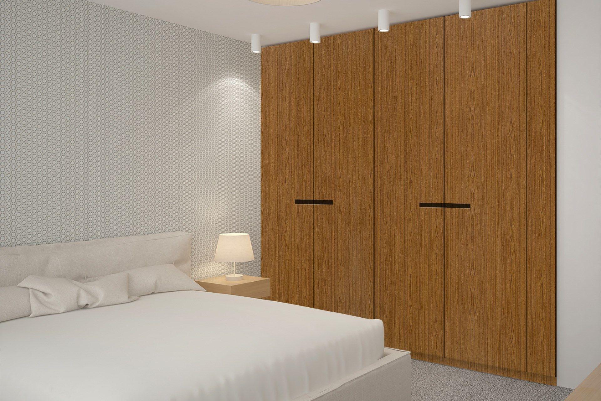 Newmika Nayana Teak 8x4 ft Suede wood laminates Brown 3151_SUD