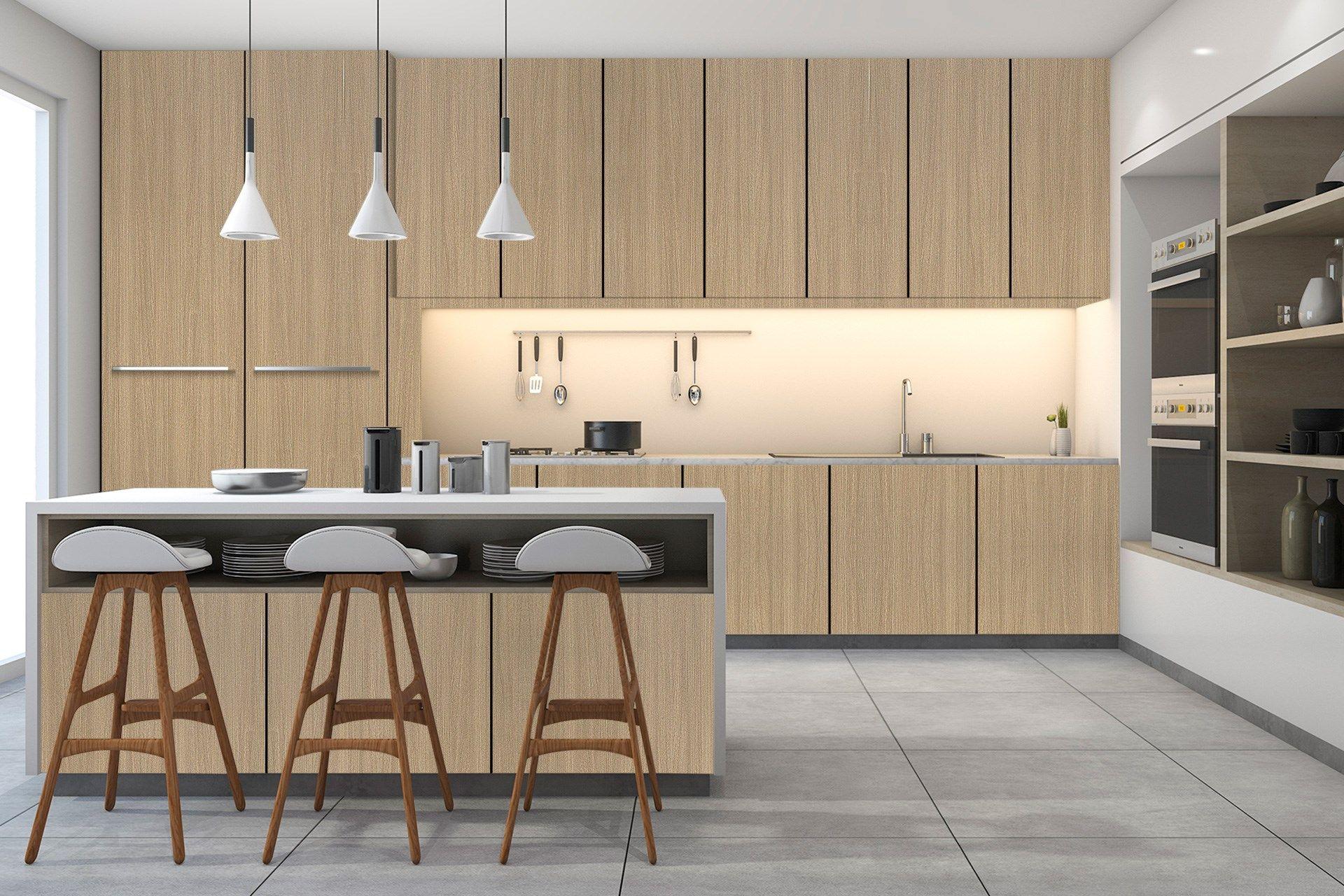 Tropical Teak Wood Laminate 8x4 ft Suede 1 mm - 3153 SUD