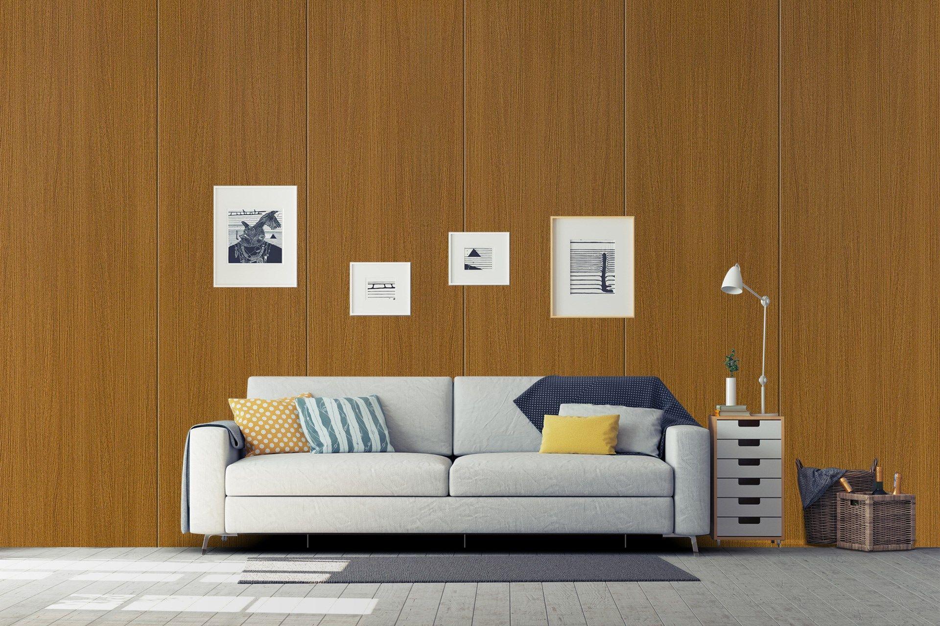 Newmika Dahat Teak 8x4 ft Suede wood laminates Brown 3154_SUD