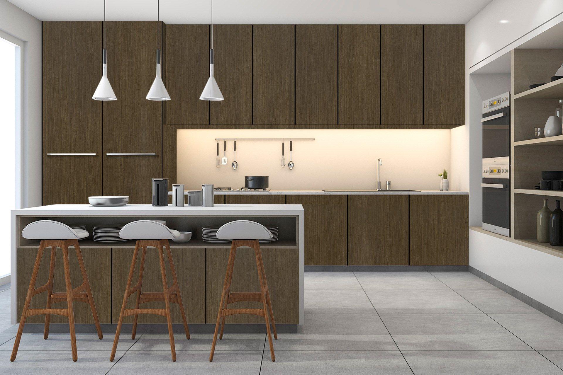 Brewed Teak Wood Laminate 8x4 ft Suede 1 mm - 3164 SUD