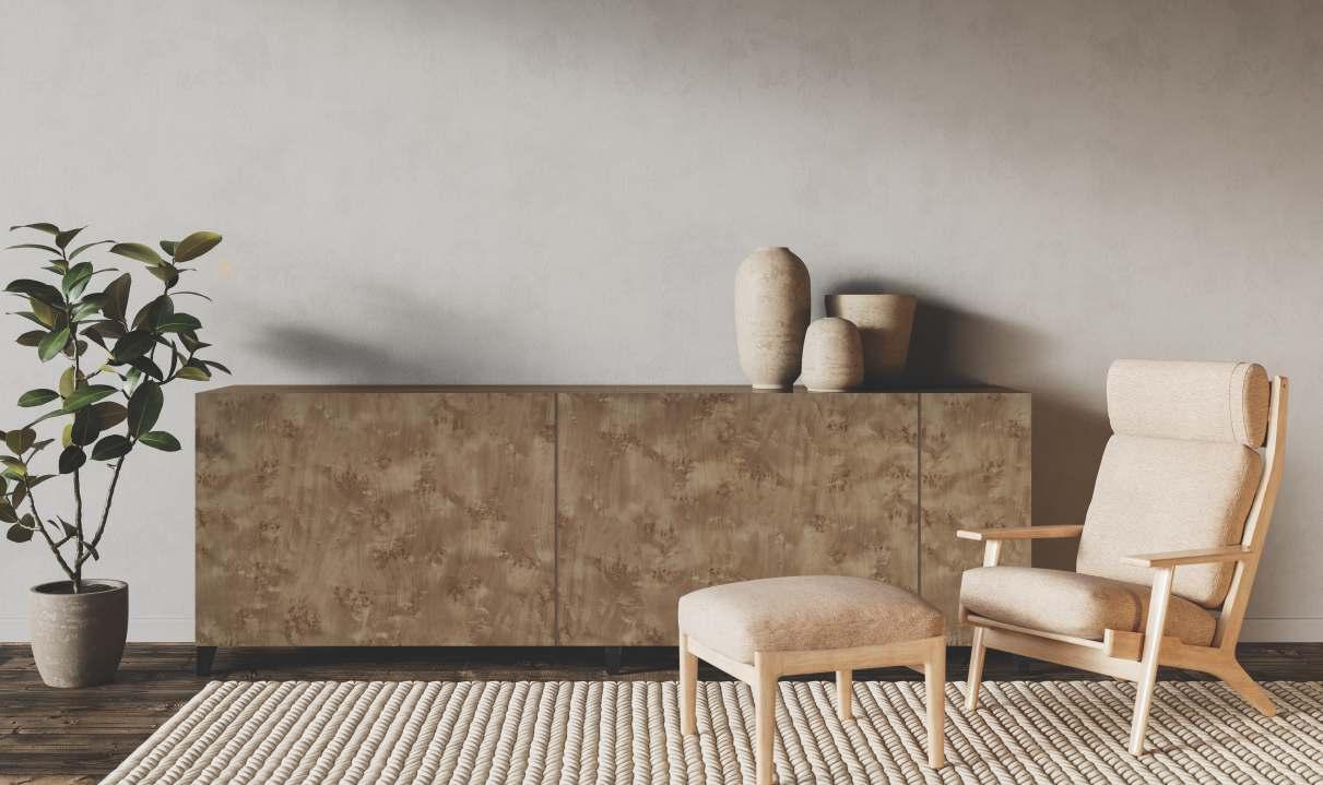 Natura Flow Beach Burl Wood Laminate 8x4 ft Texture 0.8 mm - 3200 GMT