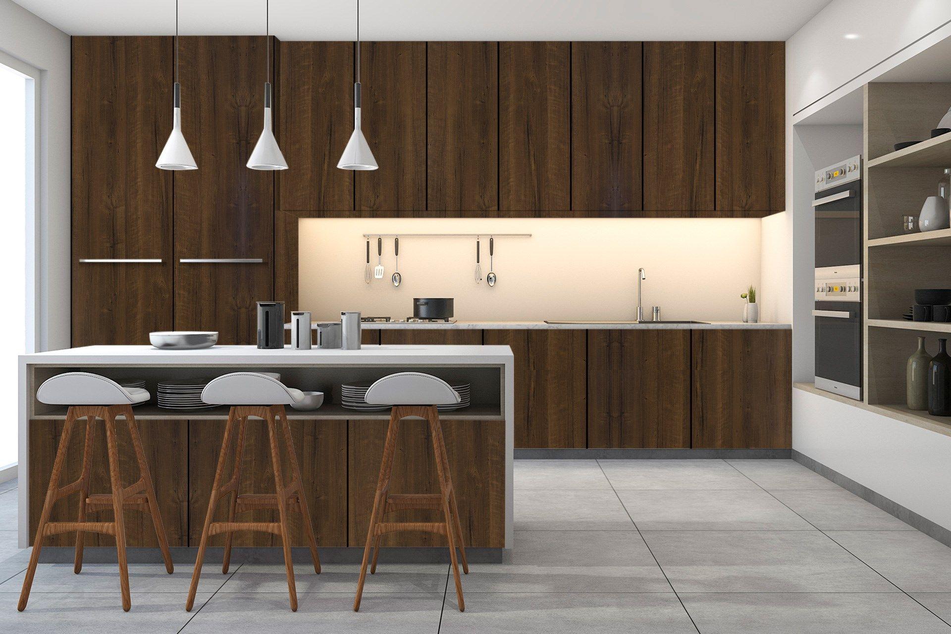 Cherry Lustre Wood Laminate 8x4 ft Suede 1 mm - 3206 SUD