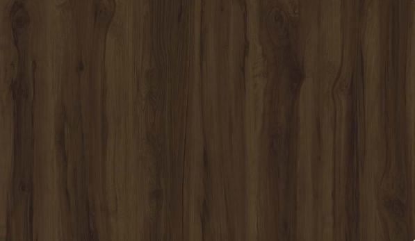 Brown wooden laminate with textured wood grain pattern and dark brown knots and lines