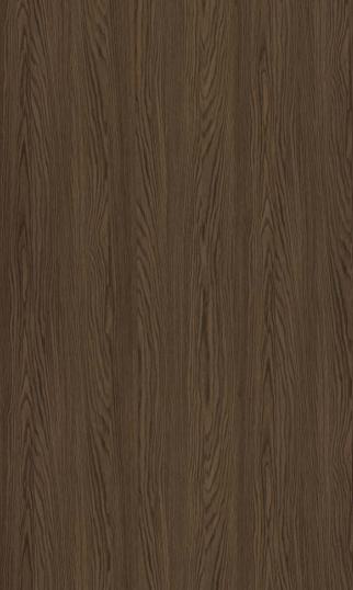 Brown wood grain laminate with textured finish and dark brown vertical wood pattern