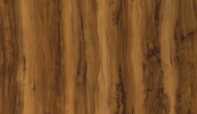 Brown wood grain laminate with textured finish and dark streaks, showing natural wood pattern and slight sheen variation.