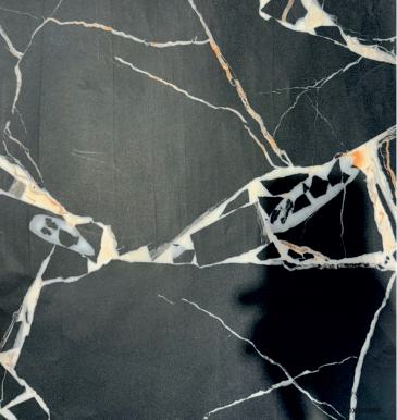 Black Marble Wood Laminate 8x4 ft High Gloss 0.8 mm - 3252 SHG
