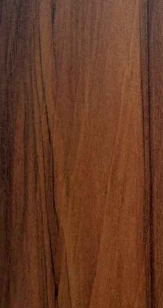 Brown wood grain laminate with suede finish and visible wood texture and grain pattern