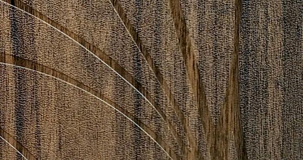 Brown wood grain laminate with textured finish and visible wood pattern and grain details