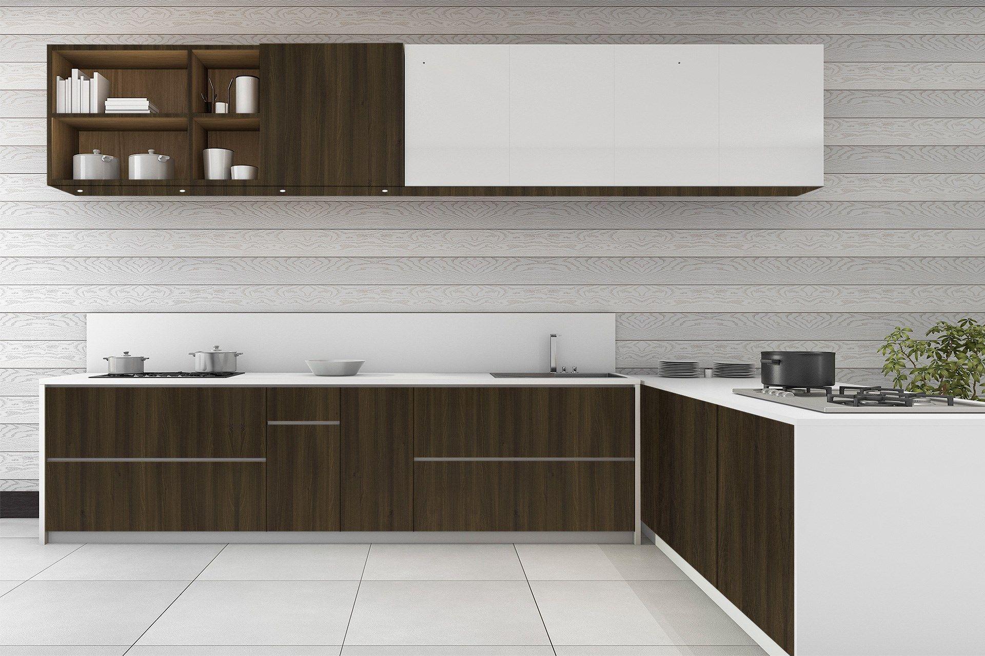 Winter Walnut Wood Laminate 8x4 ft High Gloss 1 mm - 3290 NGL