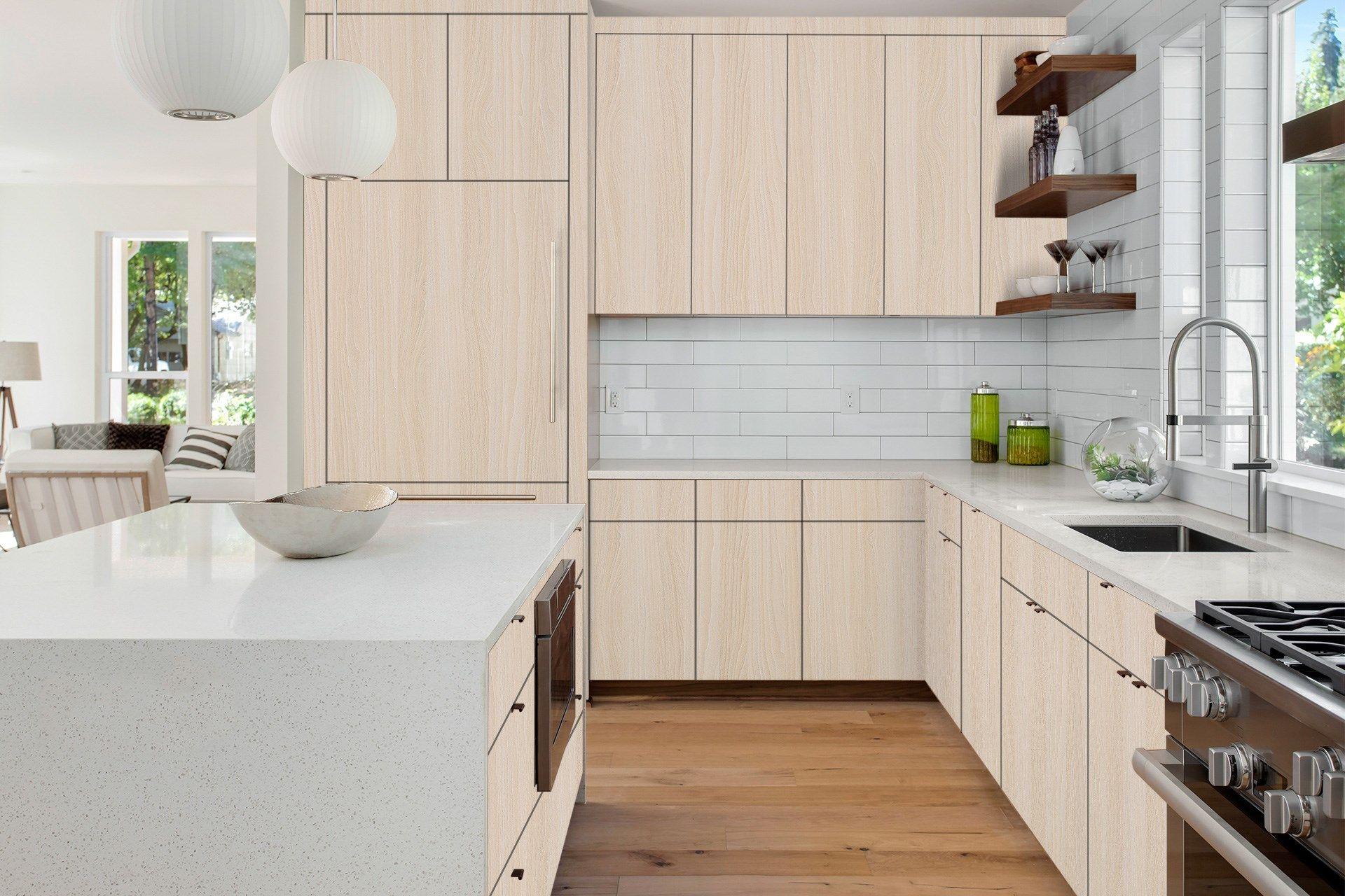 Sunbleached Walnut Wood Laminate 8x4 ft Suede 1 mm - 3294 SUD