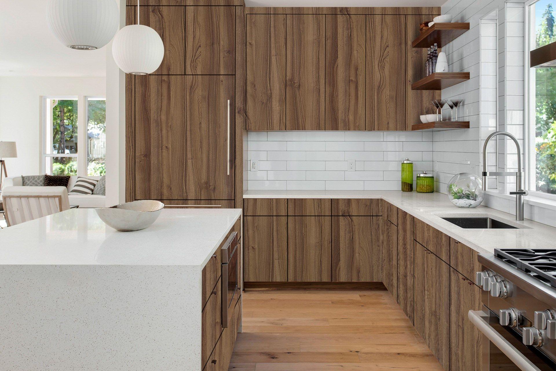 Sepia Walnut Wood Laminate 8x4 ft Suede 1 mm - 3297 SUD