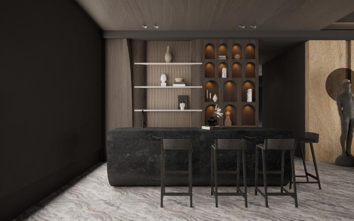 Dark Grey Sapphire Marble & Stone Laminate 8x4 ft Texture 1 mm - 33320 ZR