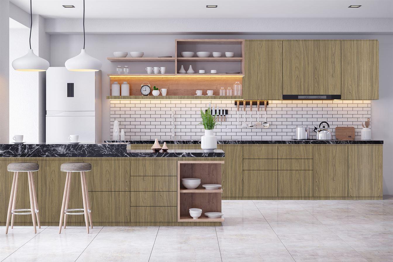 Newmika Swiss Elm 8x4 ft Texture wood laminates Brown 3332_CHW