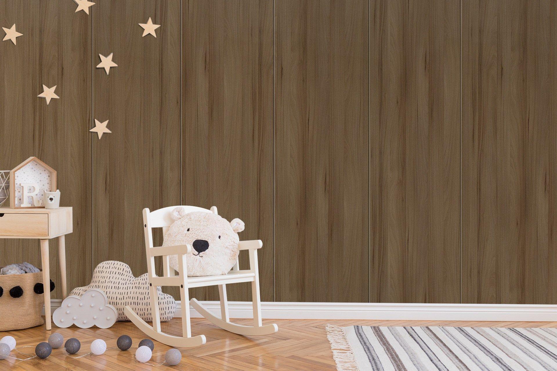 Newmika Plush Wood 8x4 ft High Gloss wood laminates Brown 3335_NGL