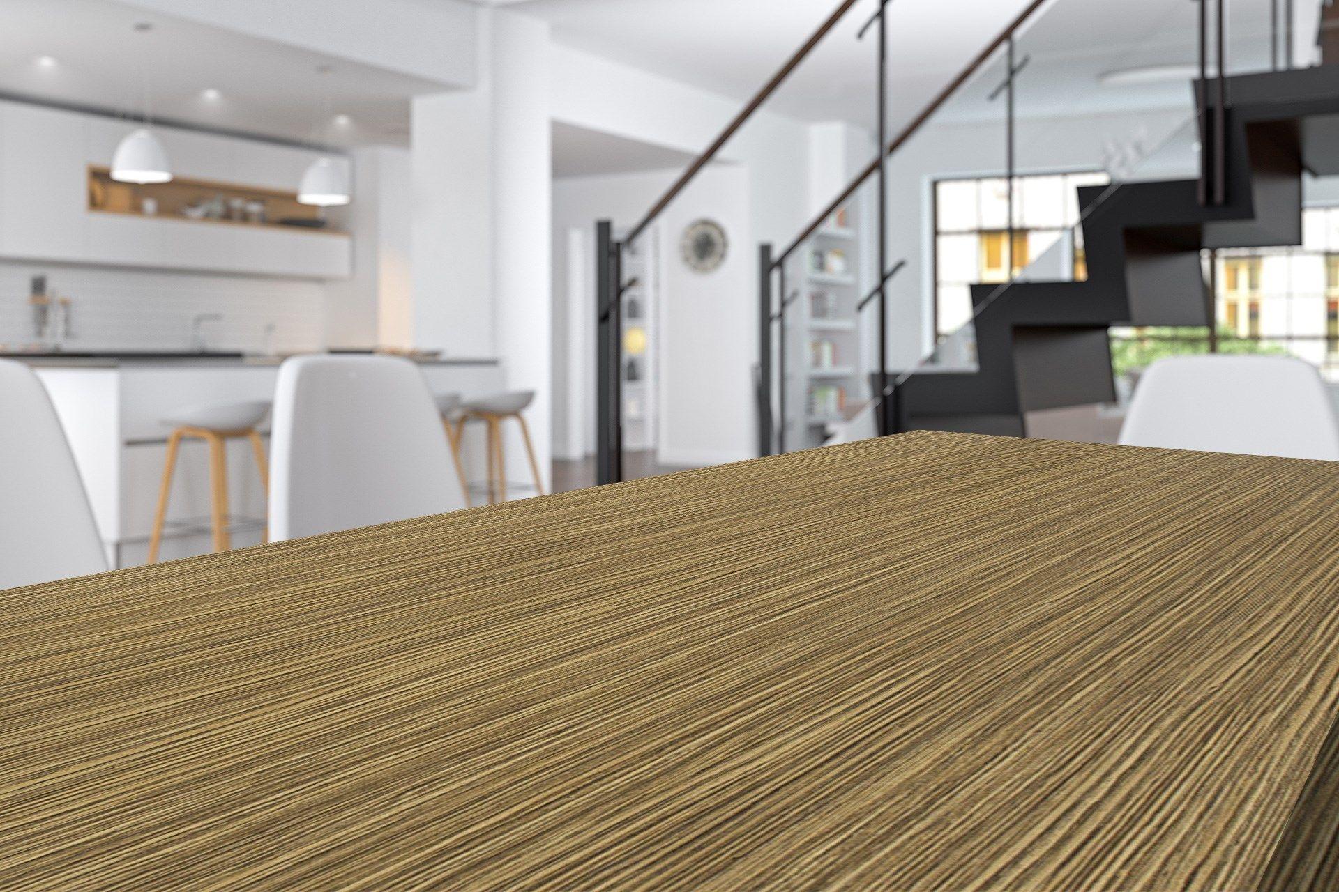 Zebrano Light Wood Laminate 8x4 ft Suede 1 mm - 3356 SUD