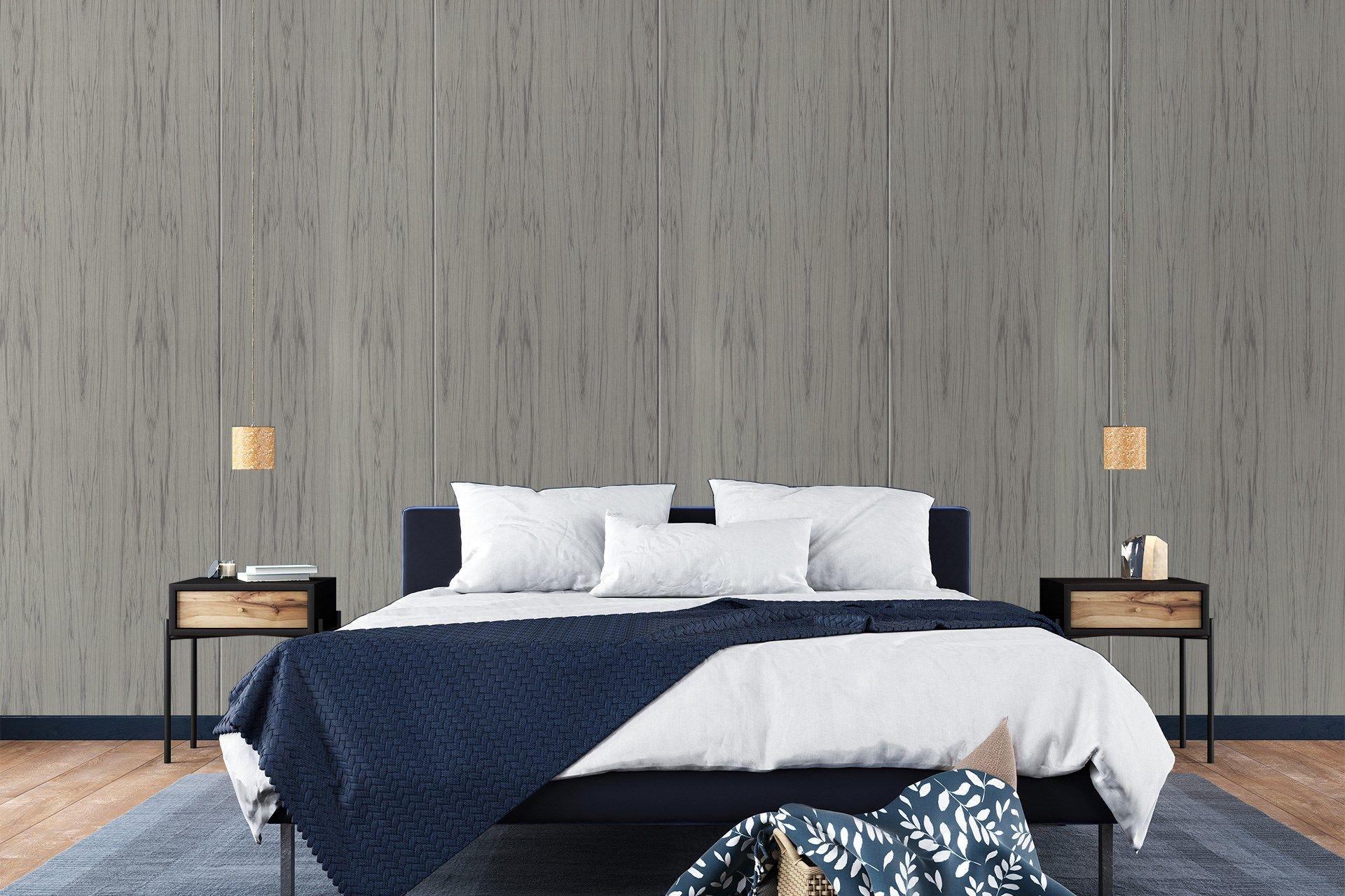 Bookmatch Greige Wood Laminate 8x4 ft Suede 1 mm - 3375 SUD