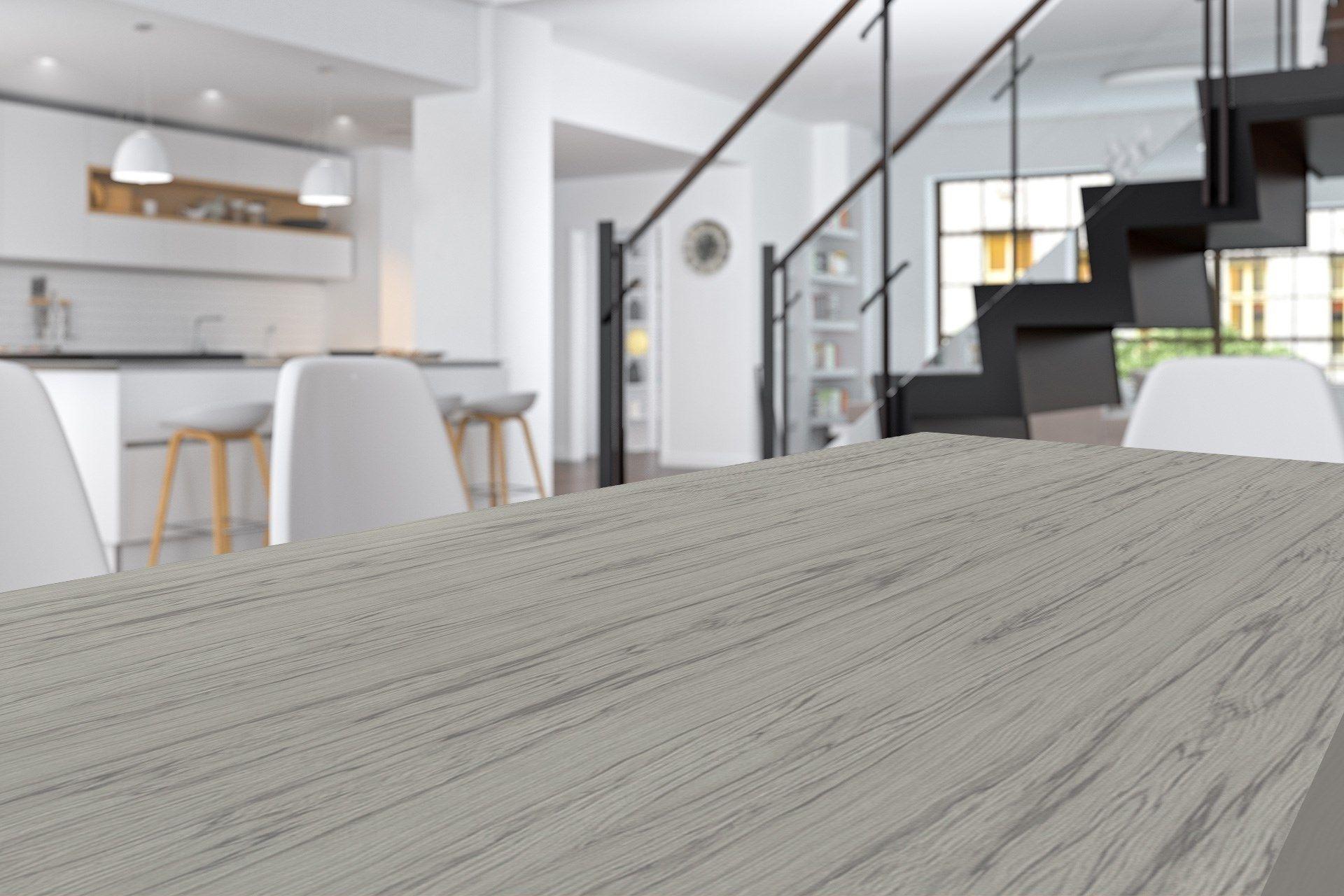 Bookmatch Greige Wood Laminate 8x4 ft Suede 1 mm - 3375 SUD