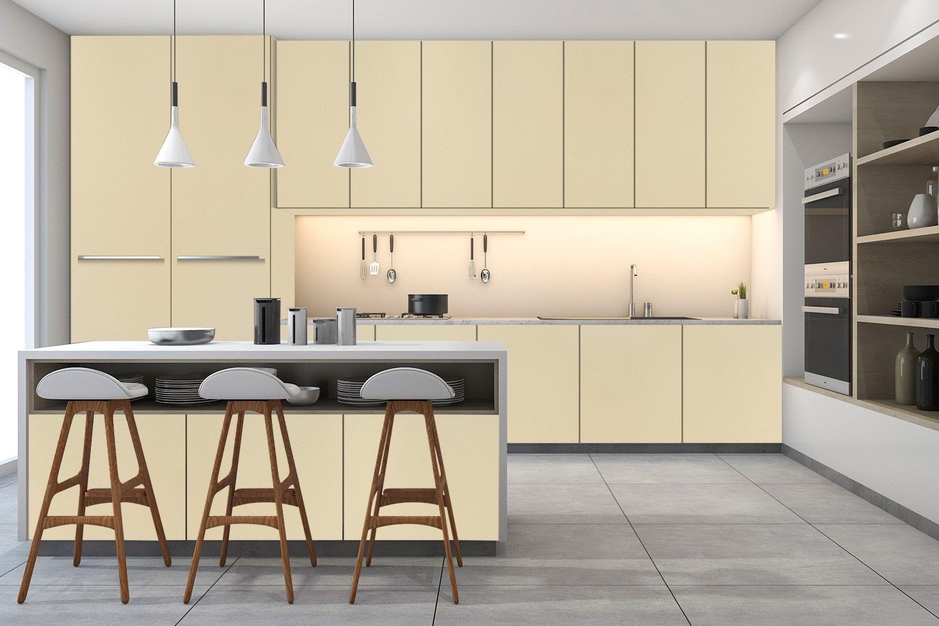 Creme Plain Laminate 8x4 ft Suede 1 mm - 3512 SUD