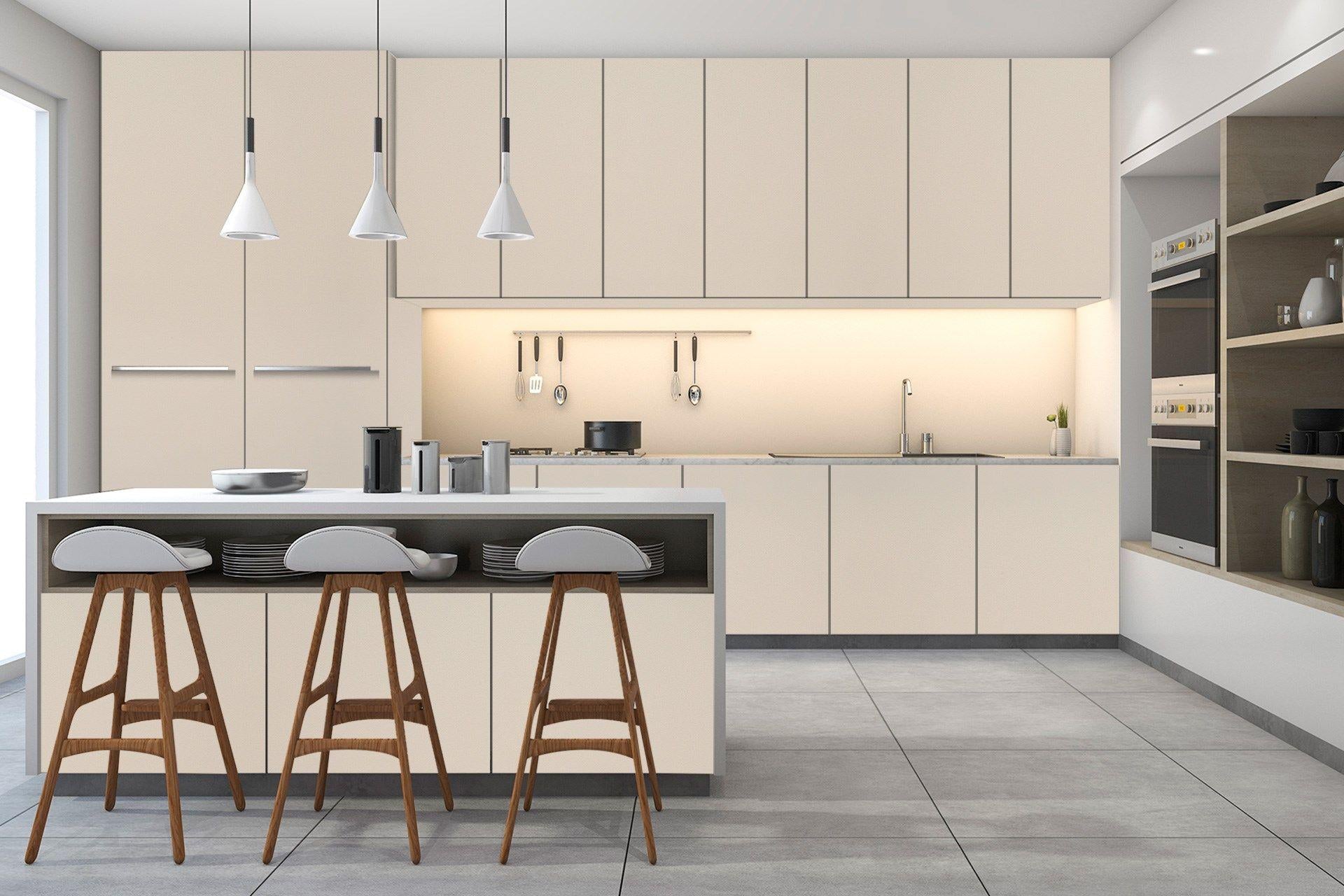 Vanilla Plain Laminate 8x4 ft Suede 1 mm - 3516 SUD