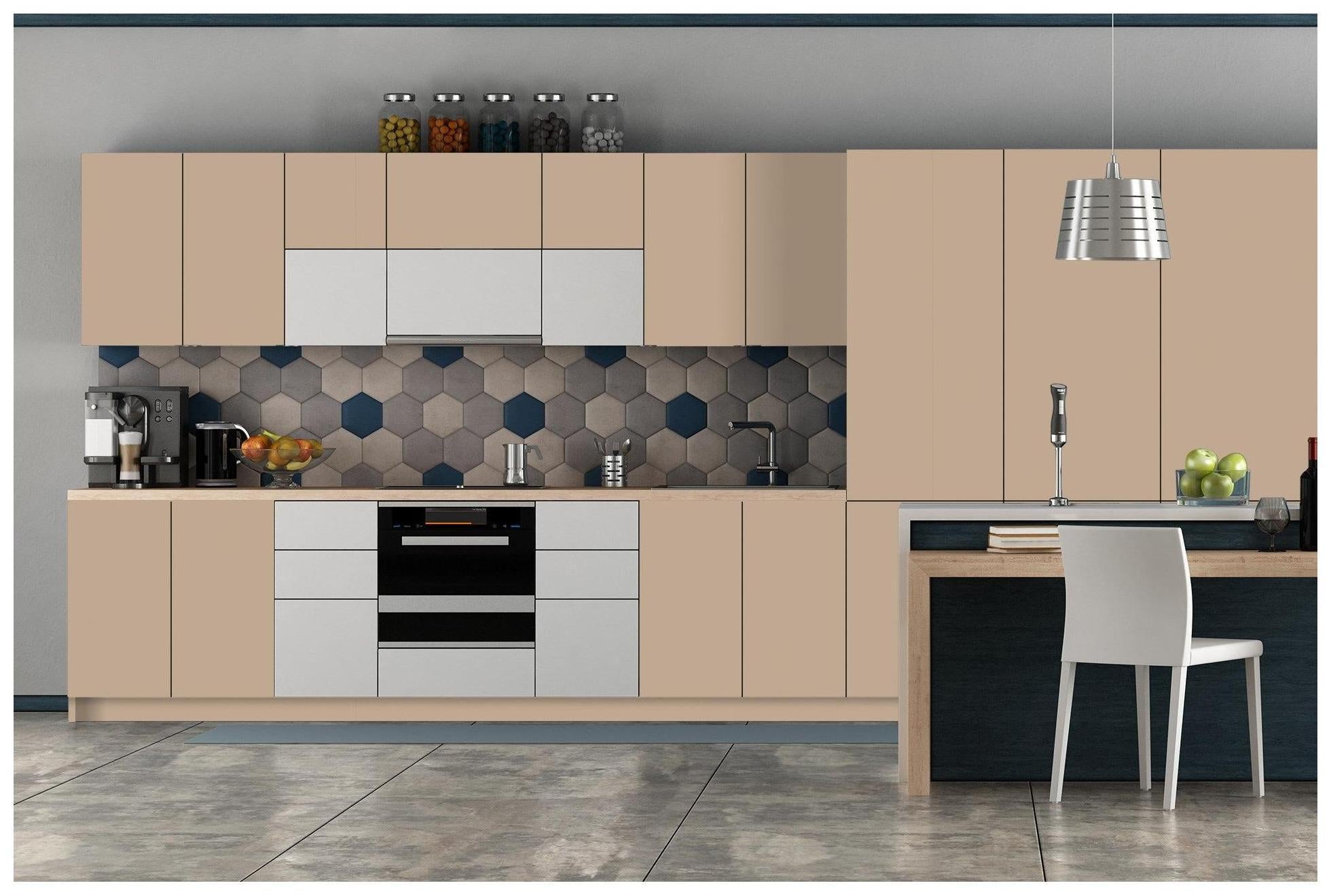 Khaki Plain Laminate 8x4 ft High Gloss 1 mm - 3521 NGL