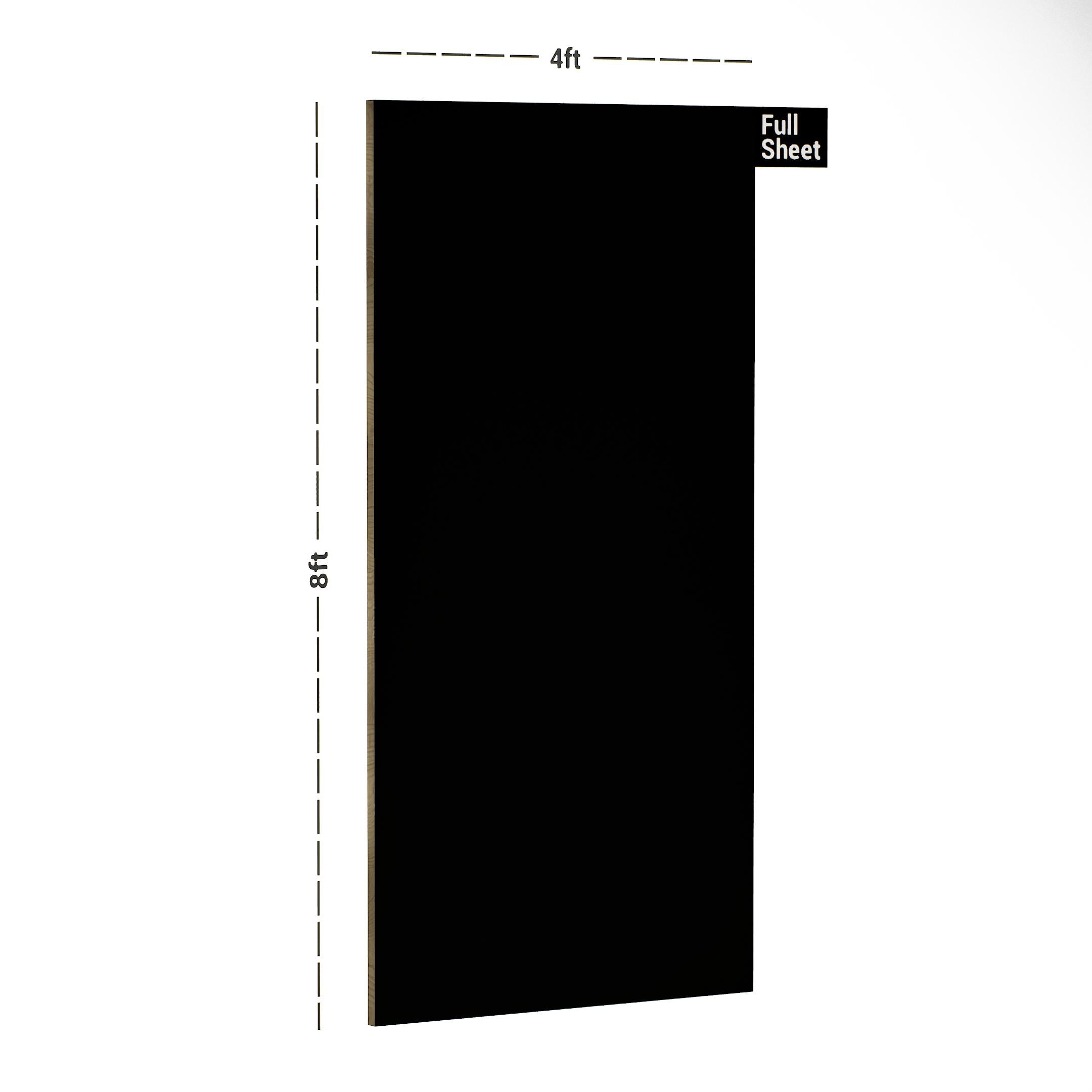 The Black Plain Laminate 8x4 ft Texture 1 mm - 3560 ABS