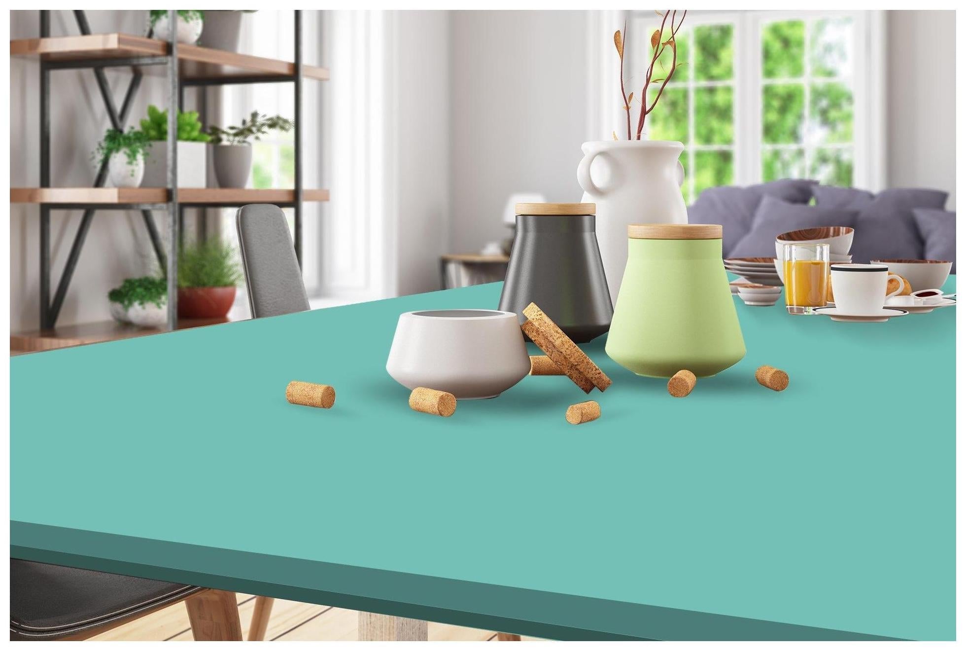 Cyan Plain Laminate 8x4 ft Suede 1 mm - 3572 SUD