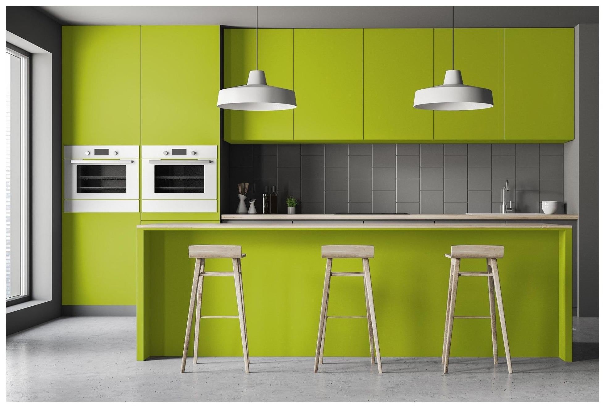 Fresh Green Plain Laminate 8x4 ft Suede 1 mm - 3580 SUD
